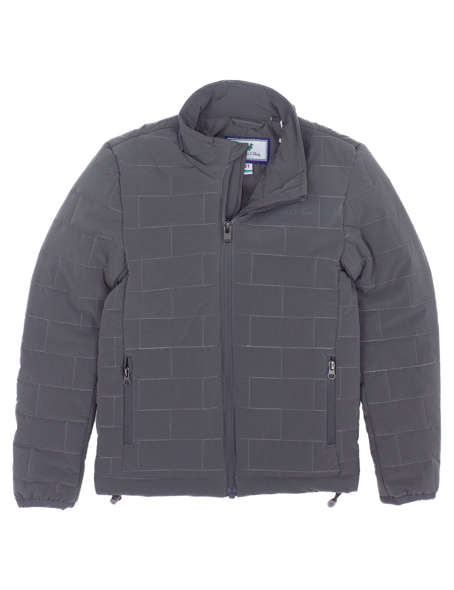 Dark fashion grey puffer jacket mens