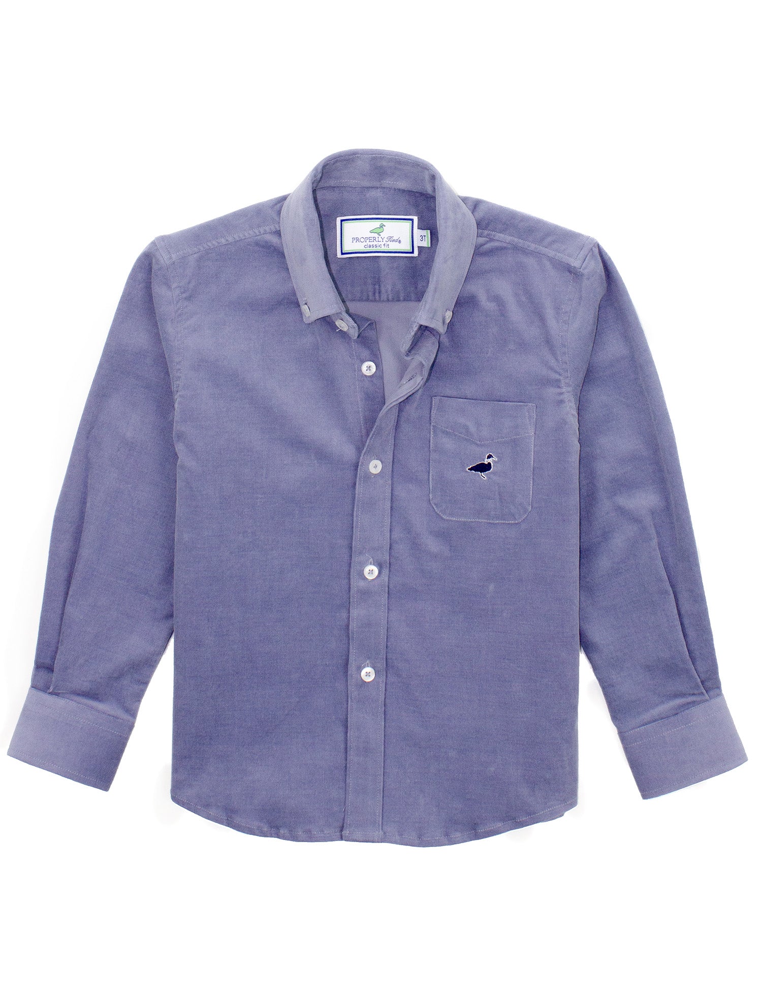 Boys Pinwale Cord Shirt LS Dusk Blue