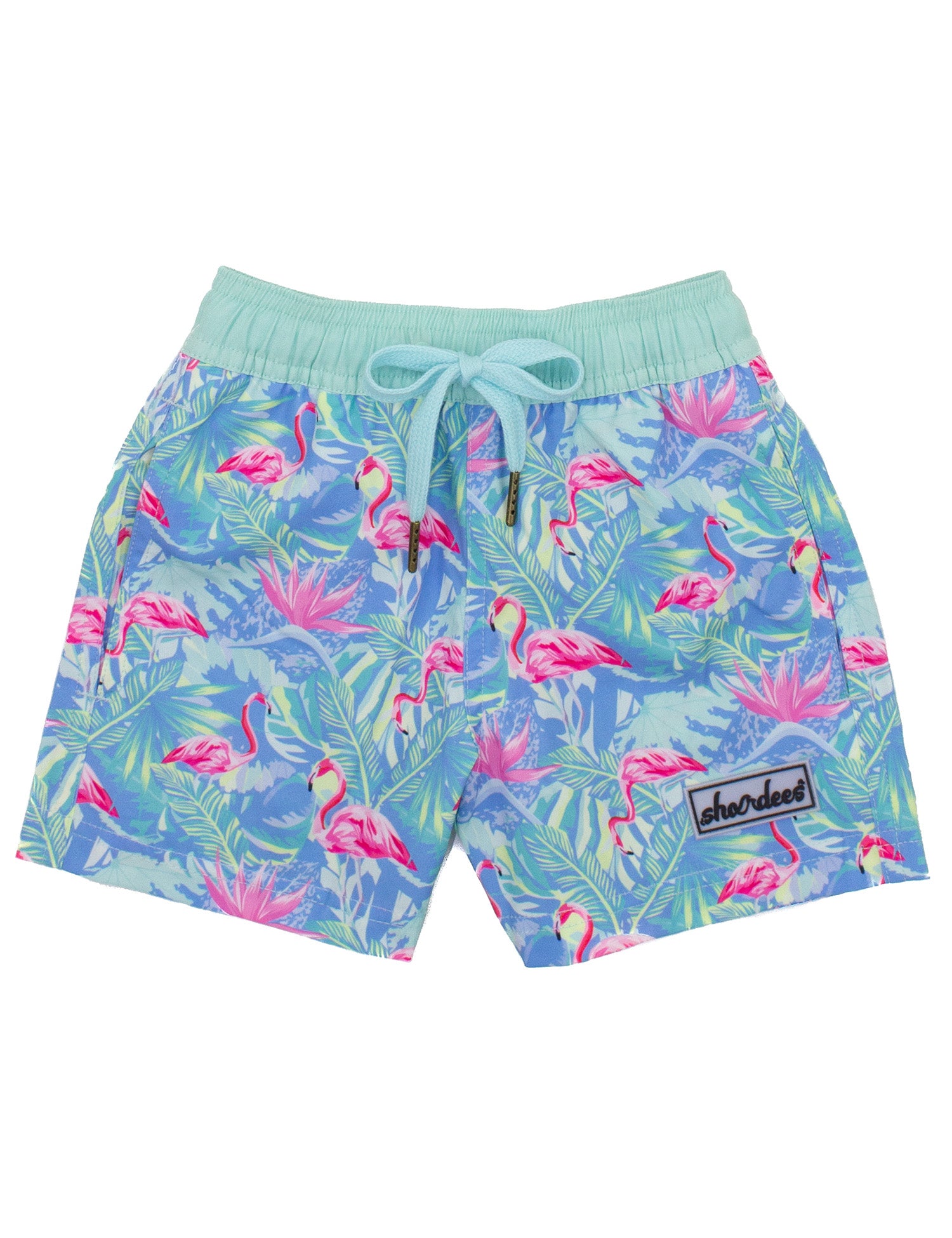 Boys Shordees Swim Floral Flamingo