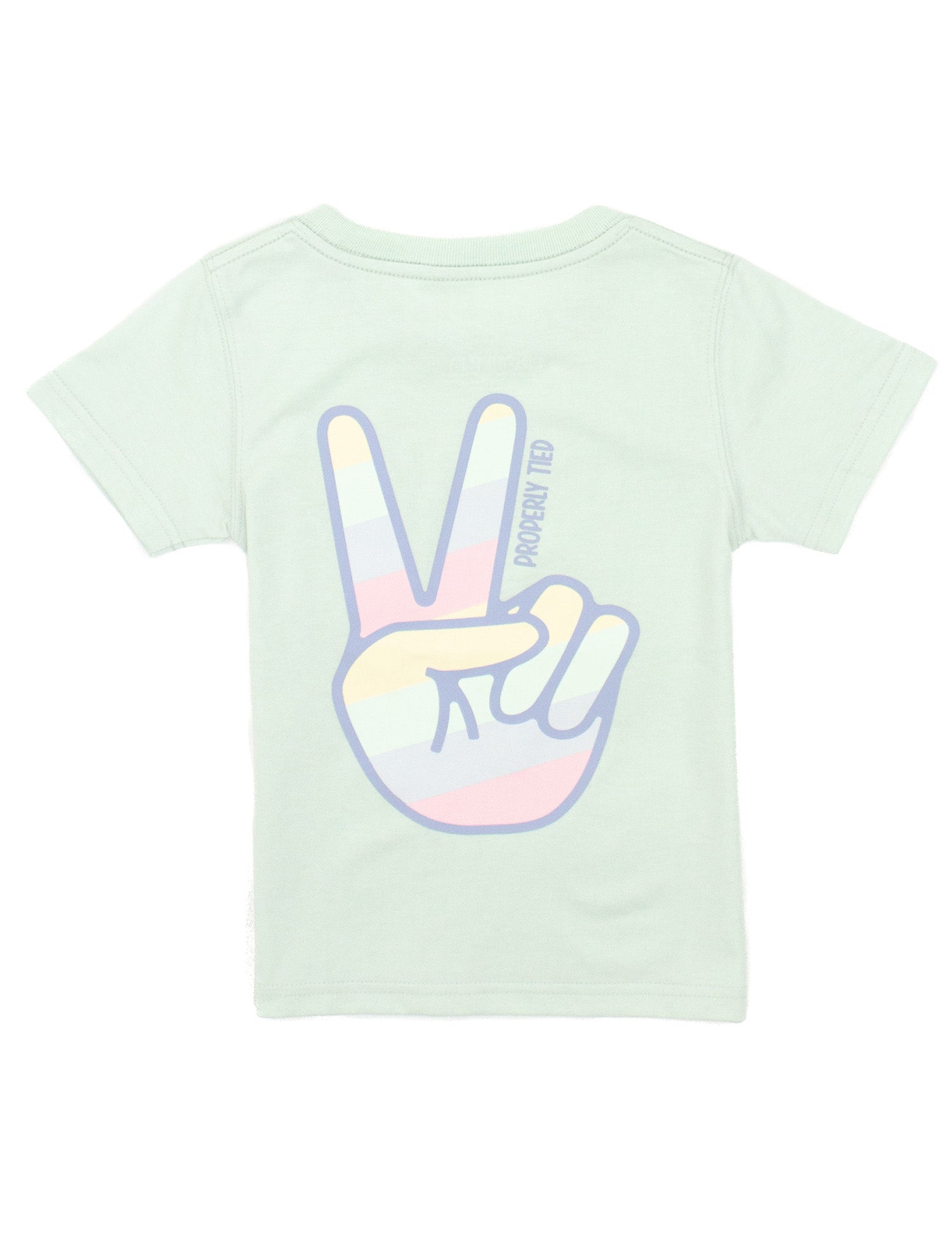 Girls Peace Sign SS Pale Mint