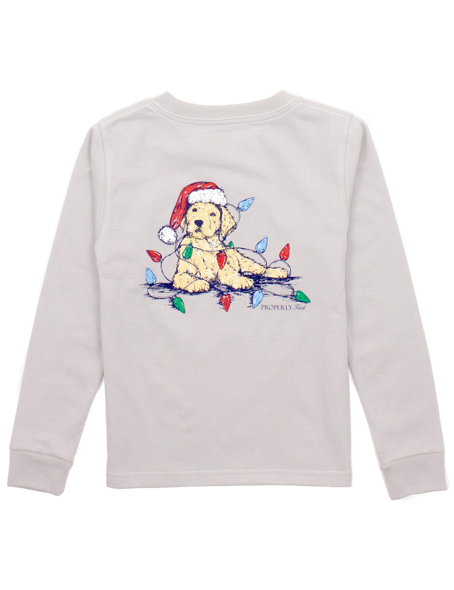 Baby Santa Paws LS Ice Grey