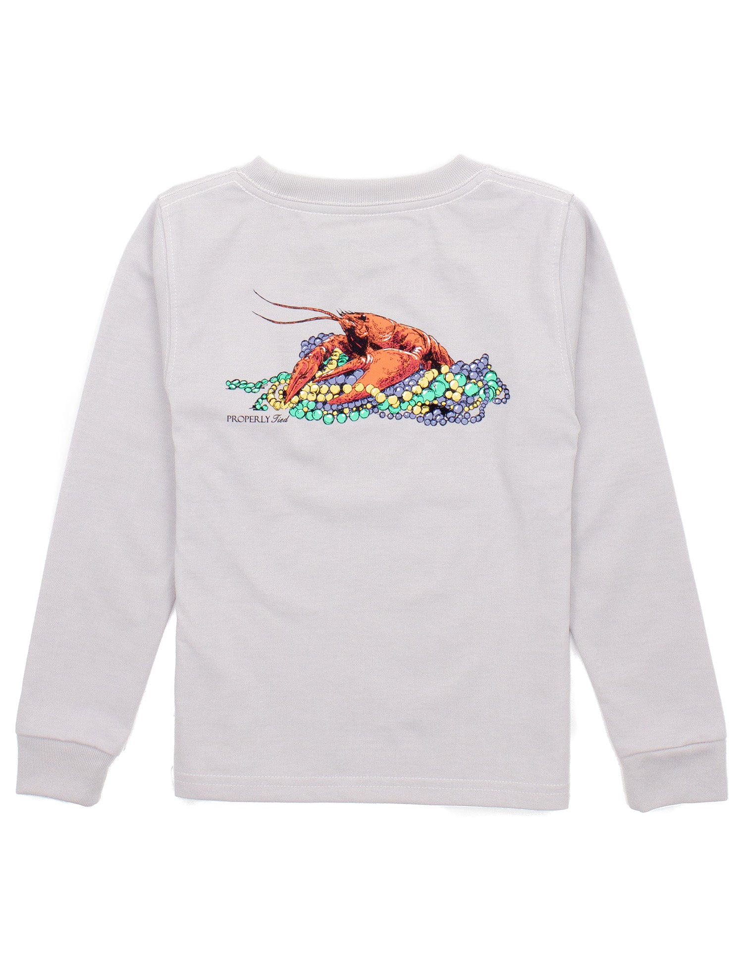 Boys Mardi Crawfish LS Ice Grey