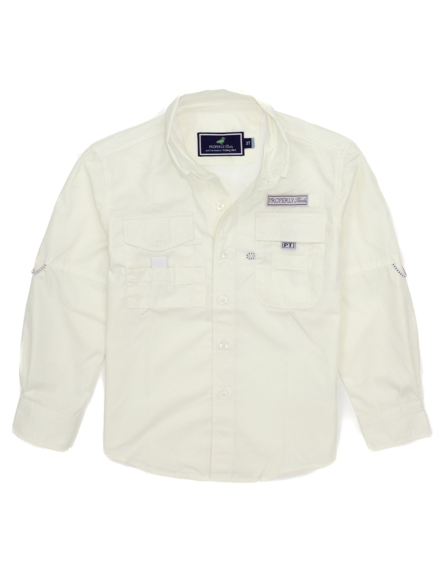 Boys Performance Fishing Shirt Pale Yellow