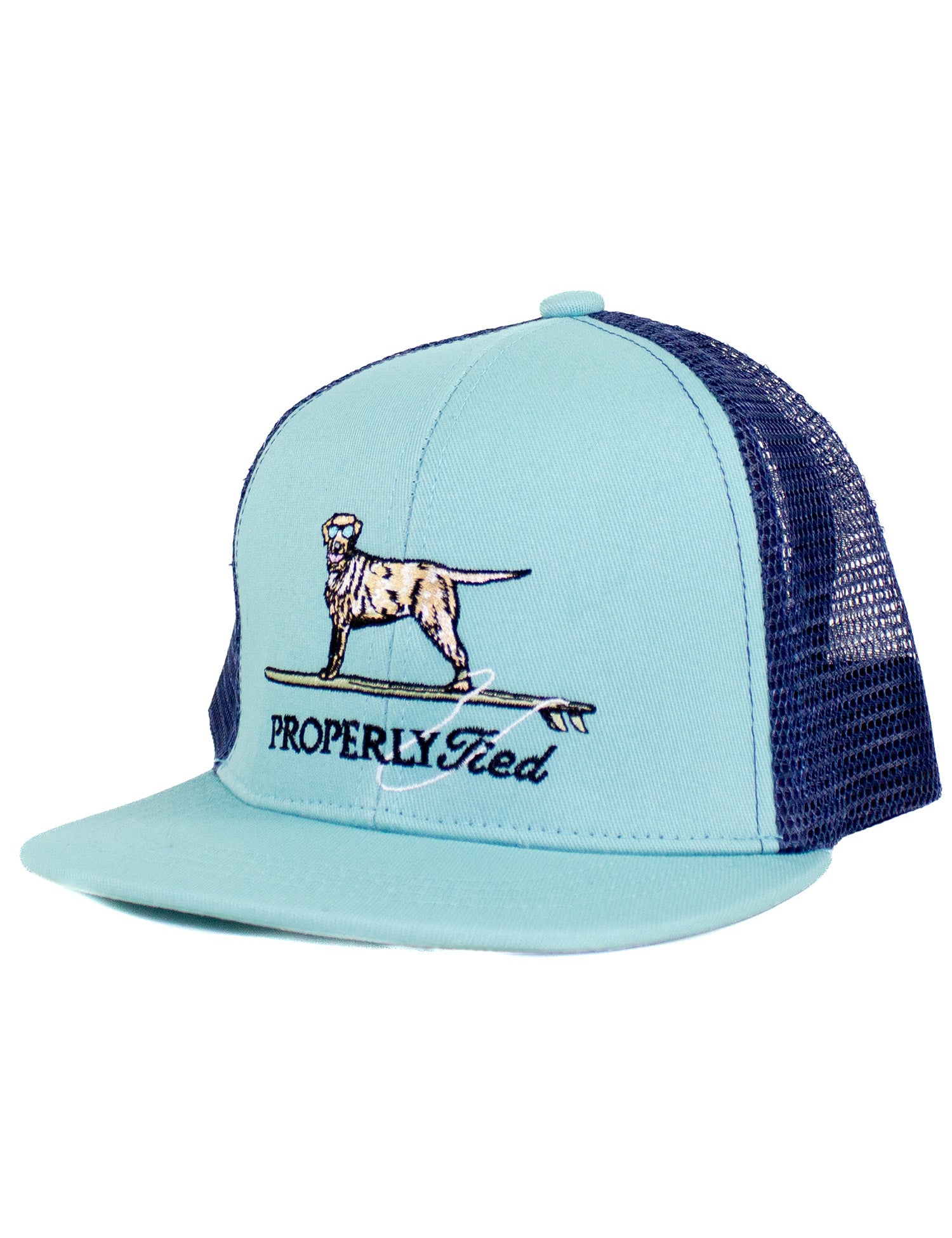 Boys Trucker Hat Surfing Dog