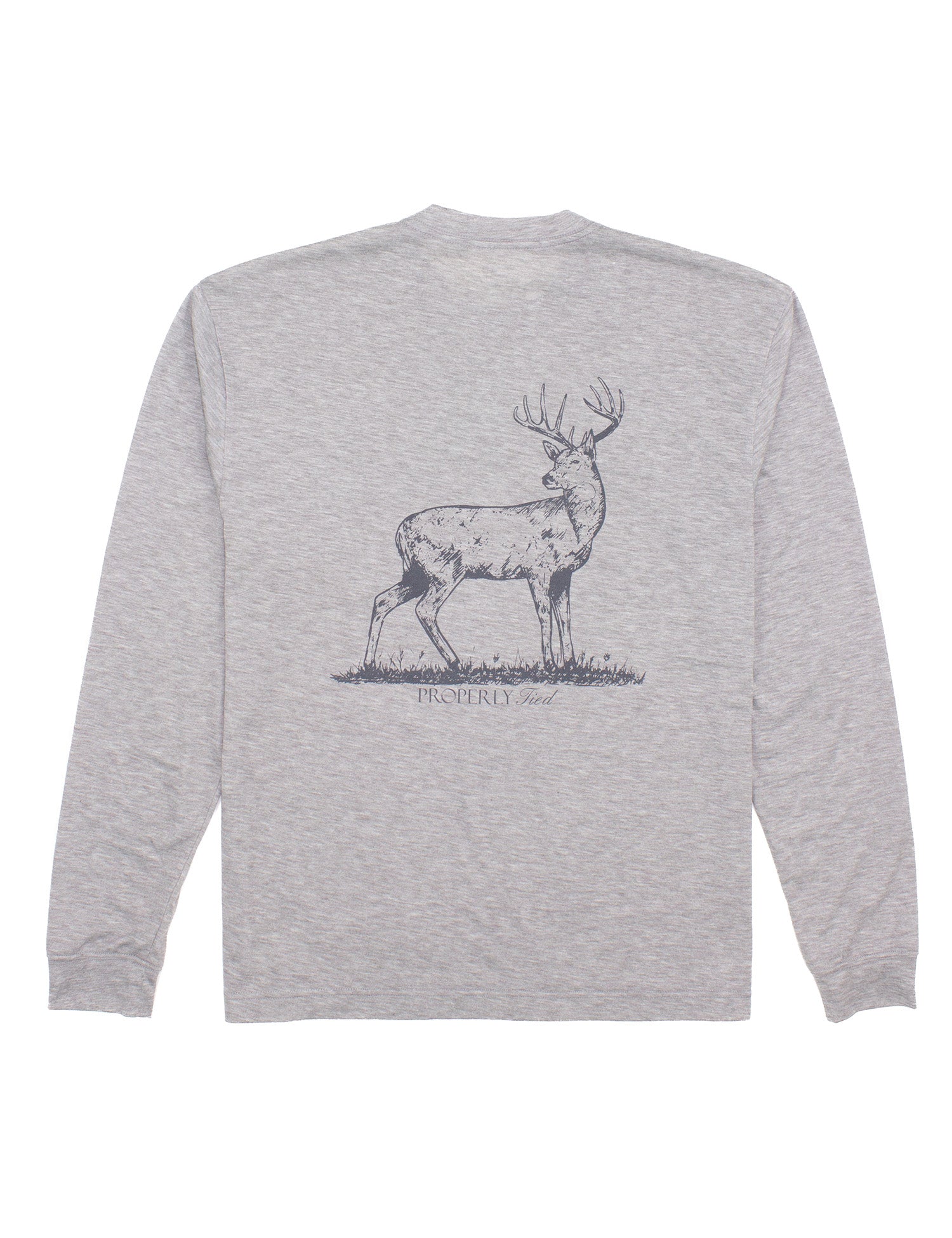 Portland Pocket Tee LS Whitetail Light Heather Grey