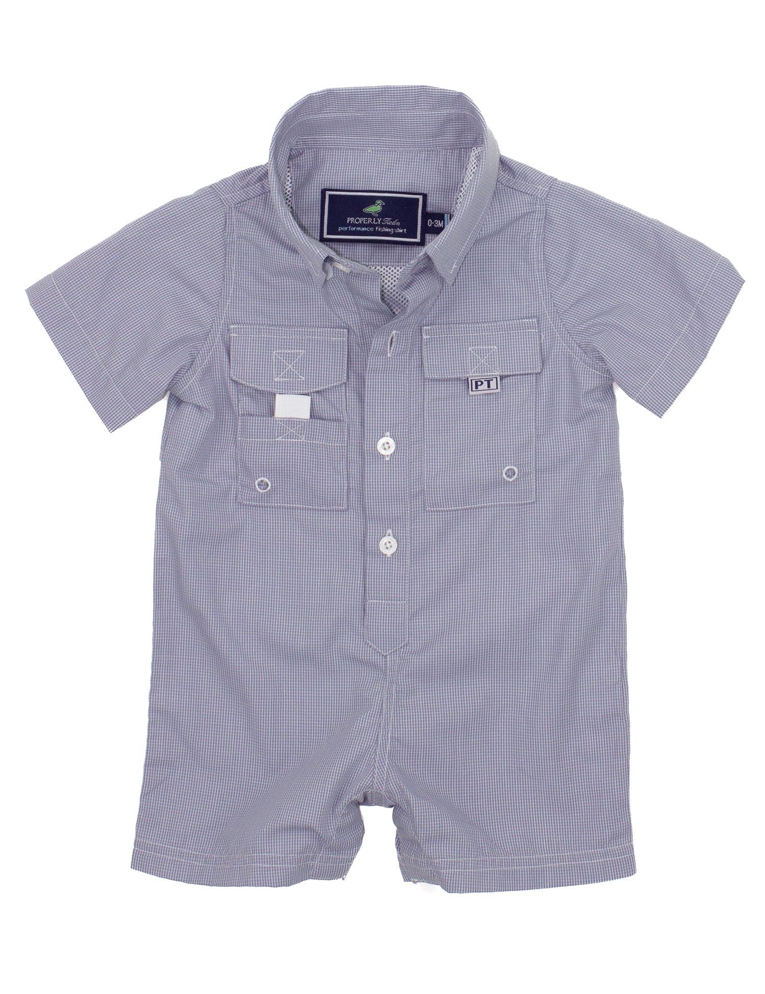 Baby Performance Fishing Shortall Jet Grey