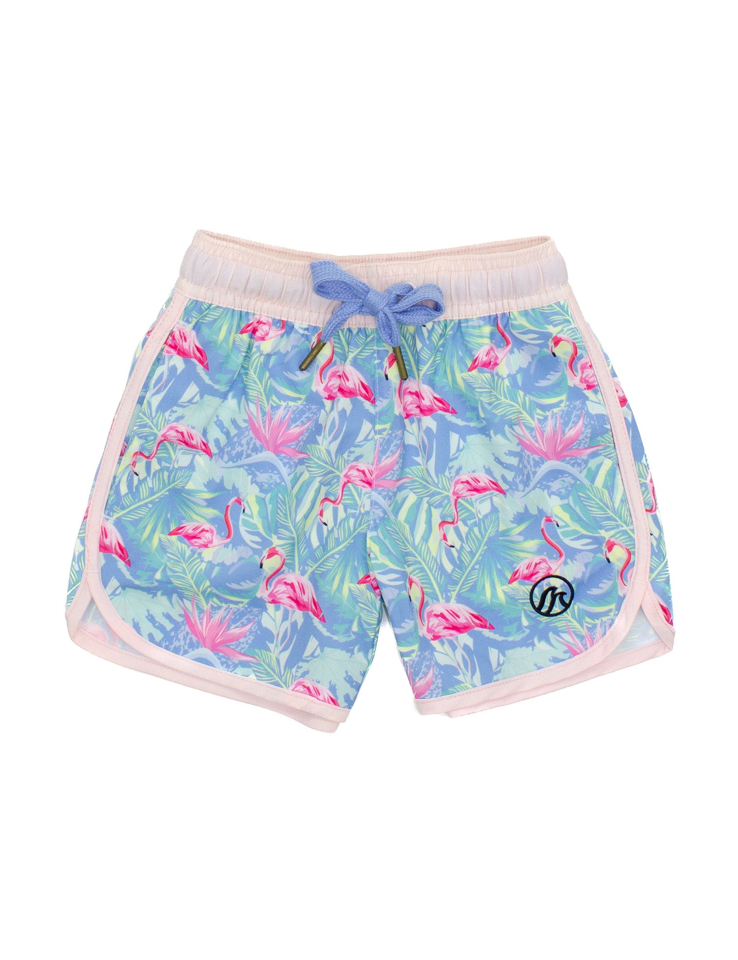 Baby Retro Shordees Swim Floral Flamingo