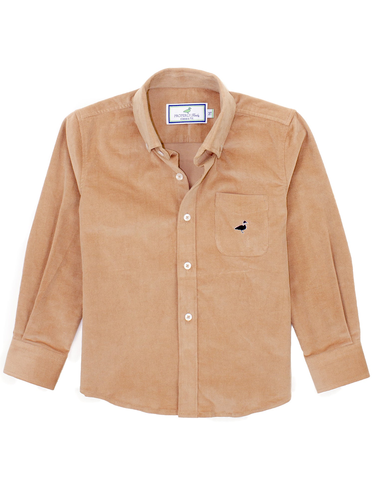 Boys Pinwale Cord Shirt LS Chestnut