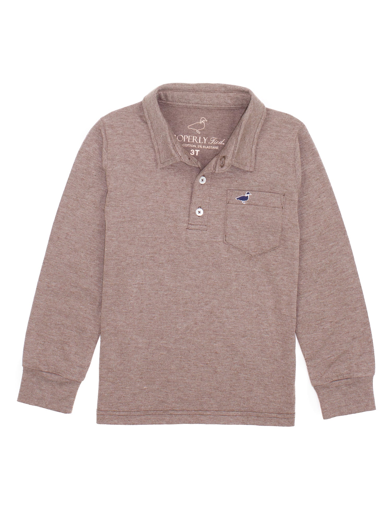 Boys Harrison Pocket Polo LS Walnut