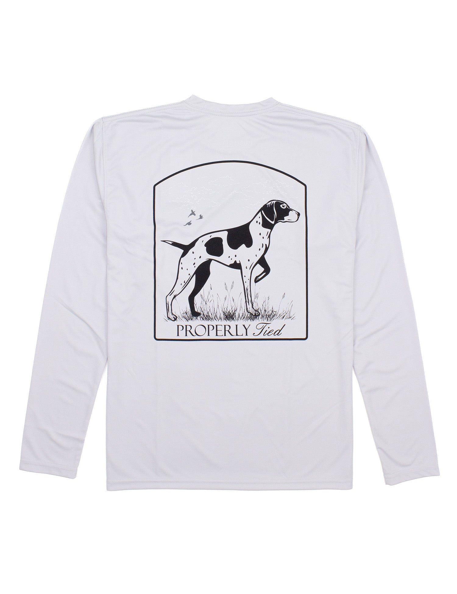 Performance Tee LS Standing Pointer Ice Grey