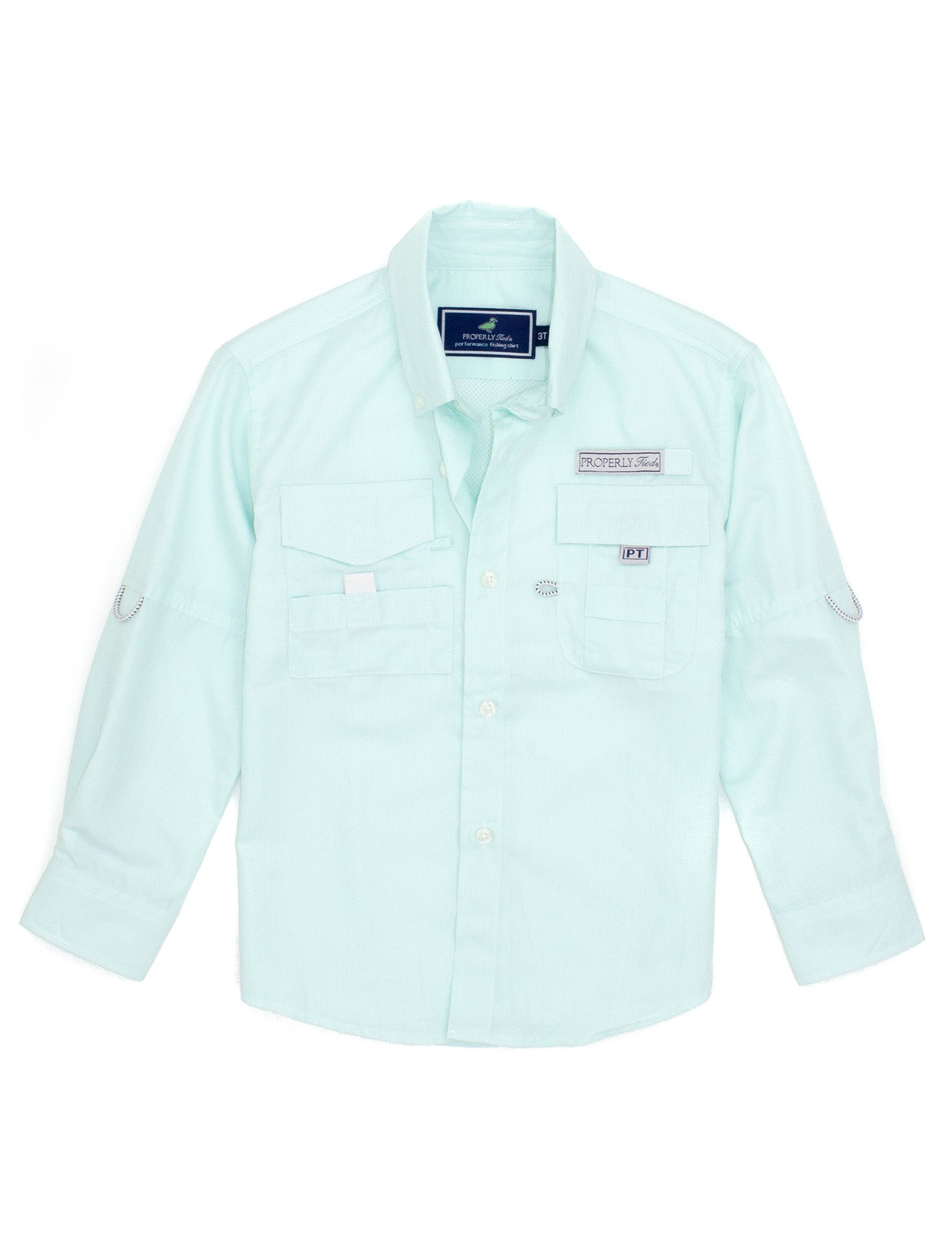 Boys Performance Fishing Shirt Seafoam