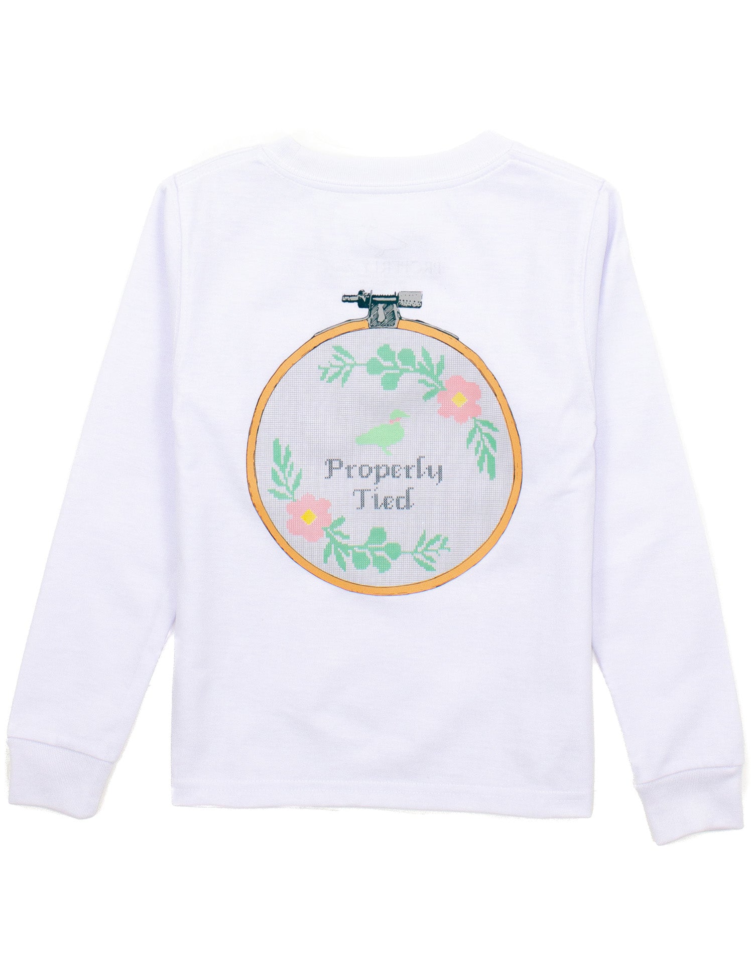 Girls Cross Stitch LS White