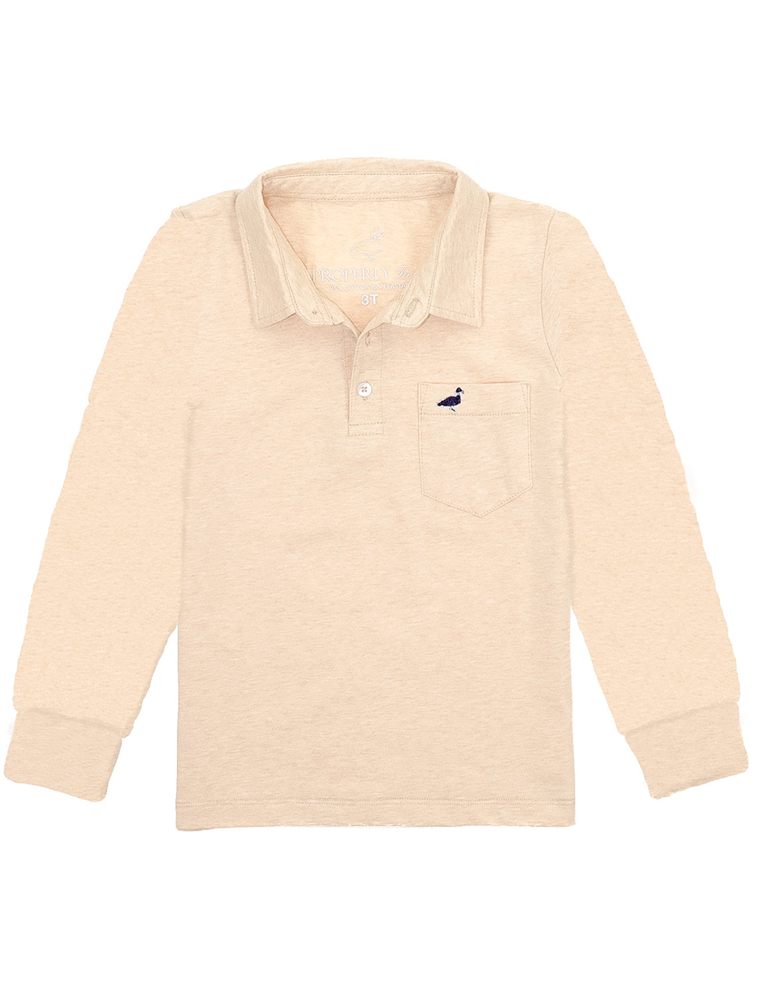 Boys Harrison Pocket Polo LS Cornstalk