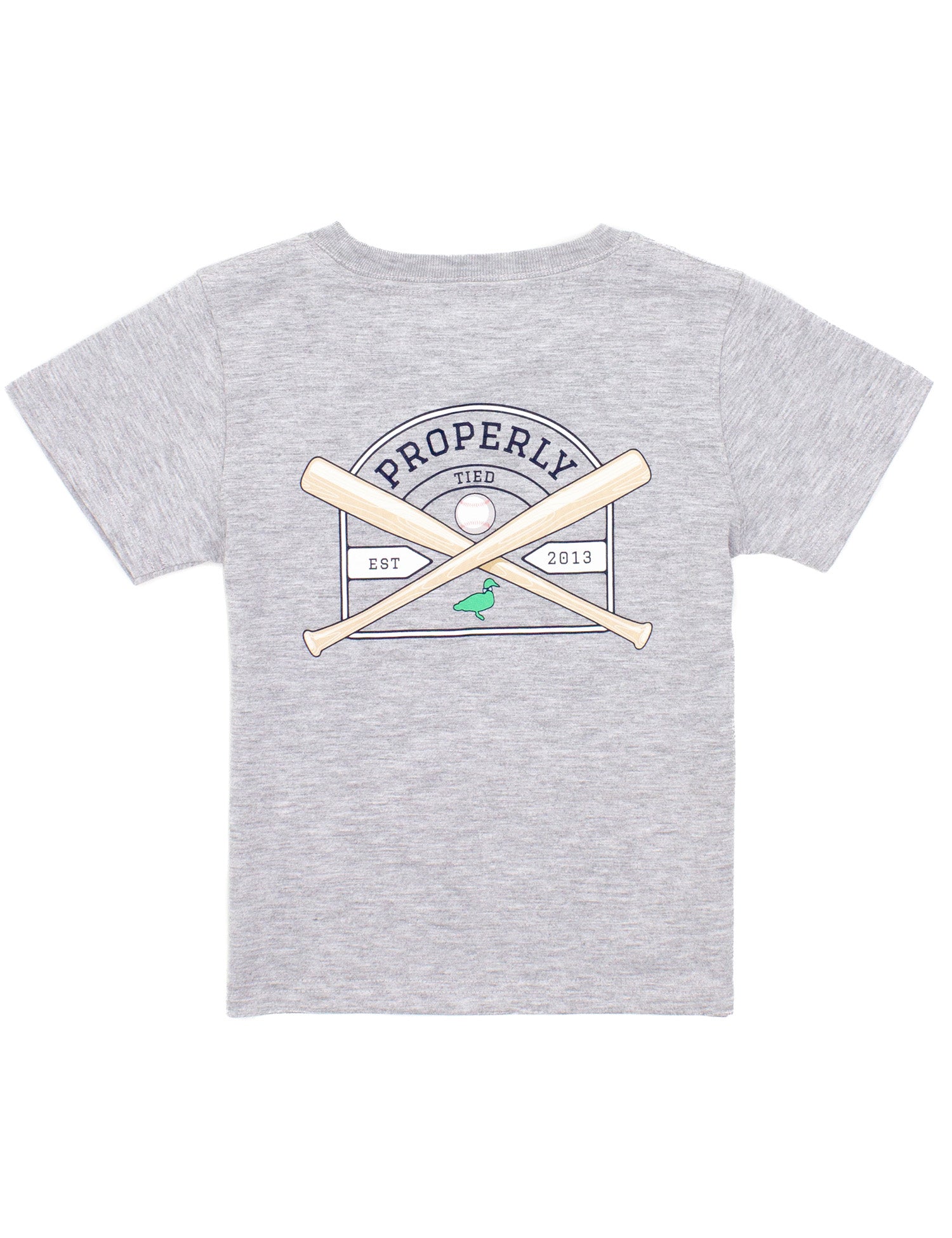 Baby Baseball Shield SS Light Heather Grey