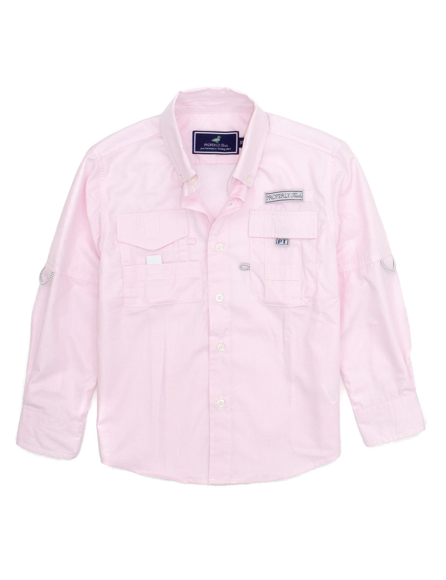 Boys Performance Fishing Shirt Light Pink