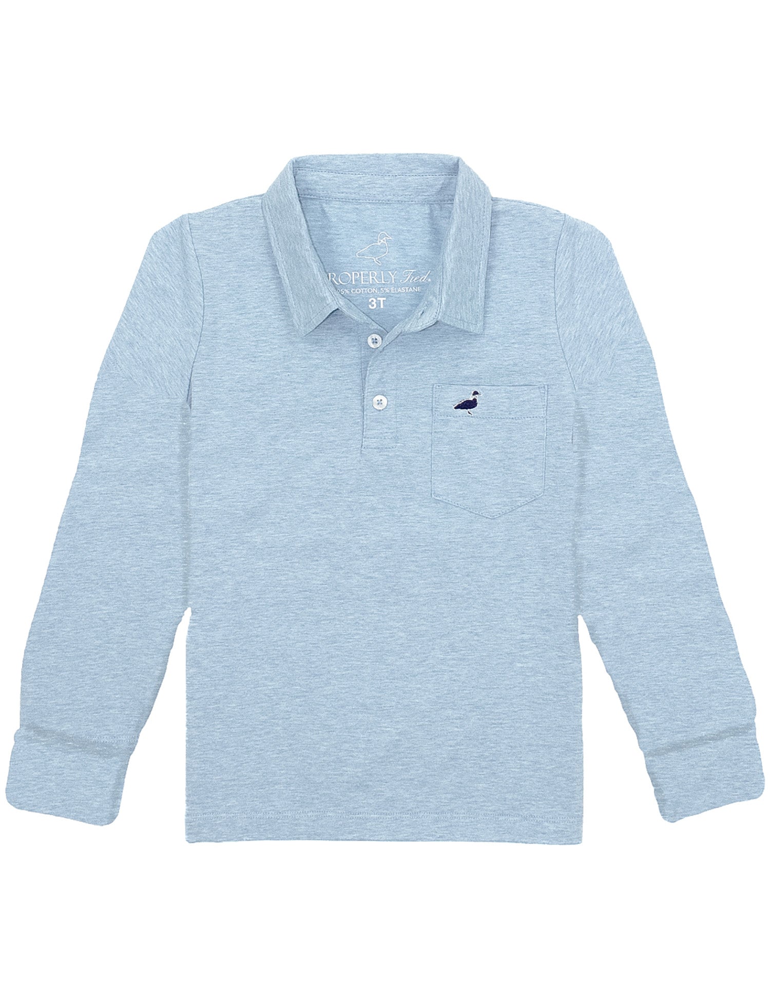 Boys Harrison Pocket Polo LS Moon Blue