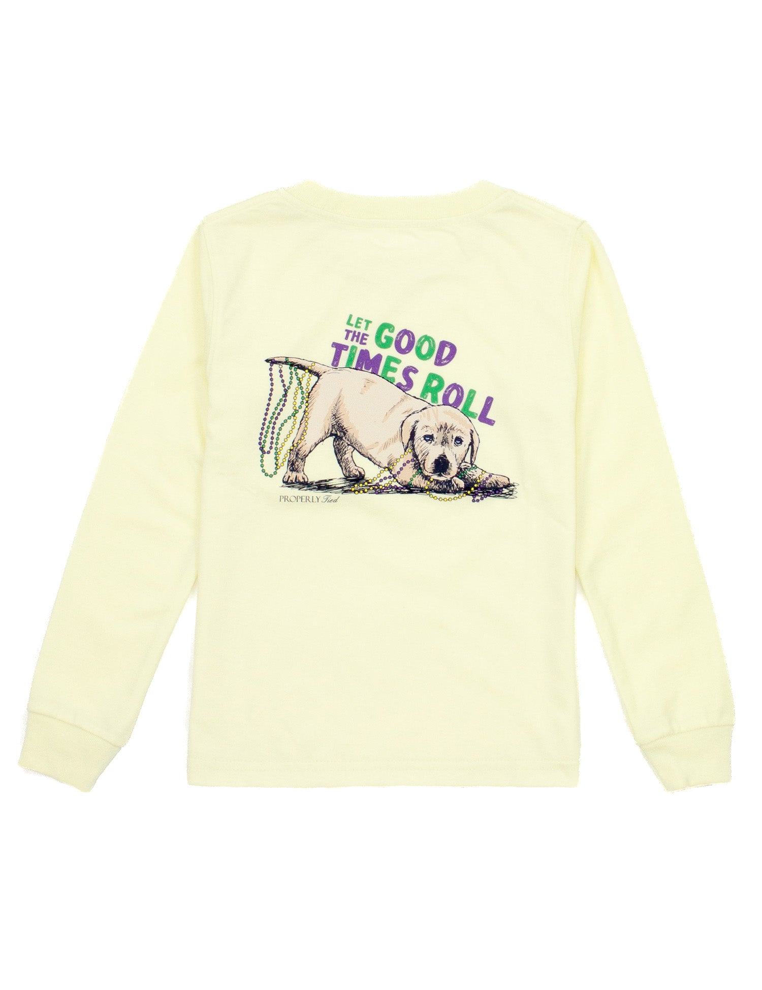 Boys Pawdi Gras LS Light Yellow