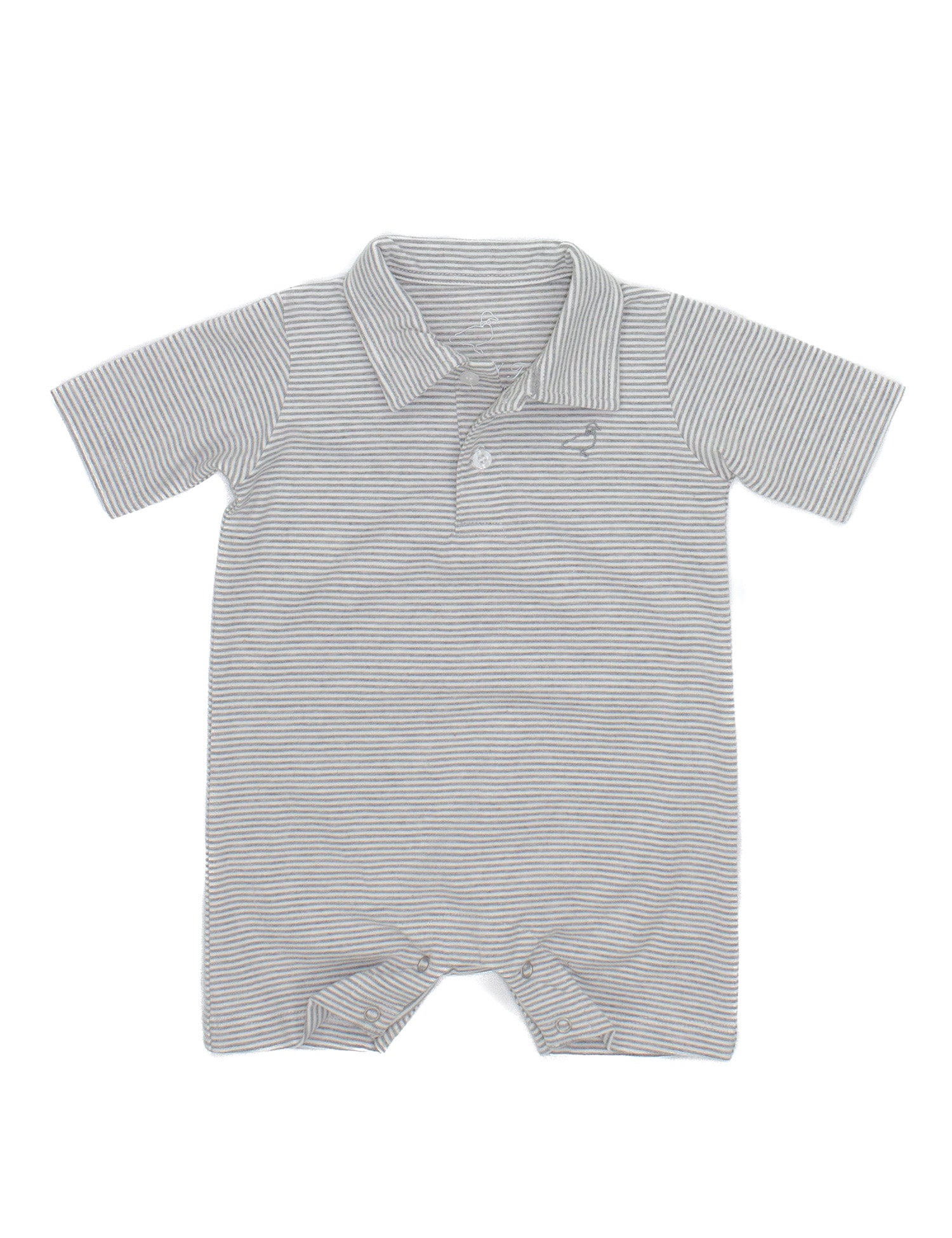 Baby Jackson Polo Shortall Light Grey Stripe